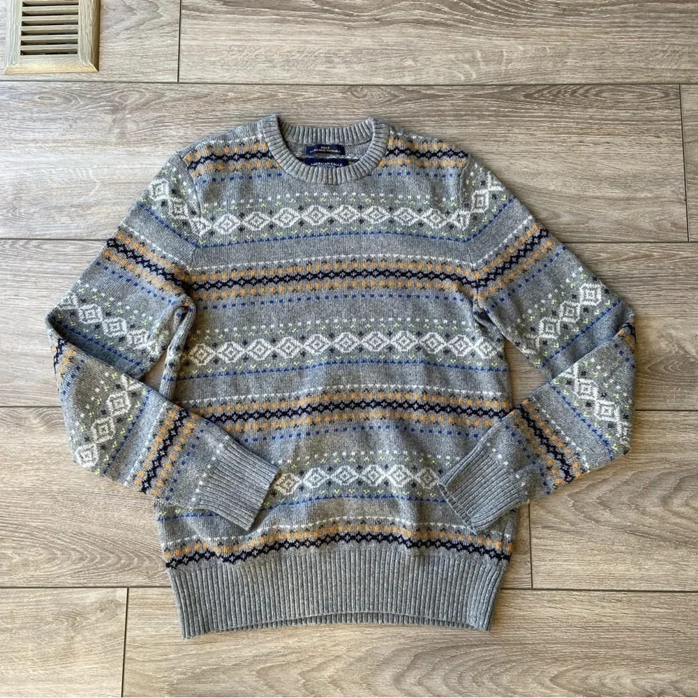 American Eagle Outfitters Fairisle Crew Neck Ugly Sweater